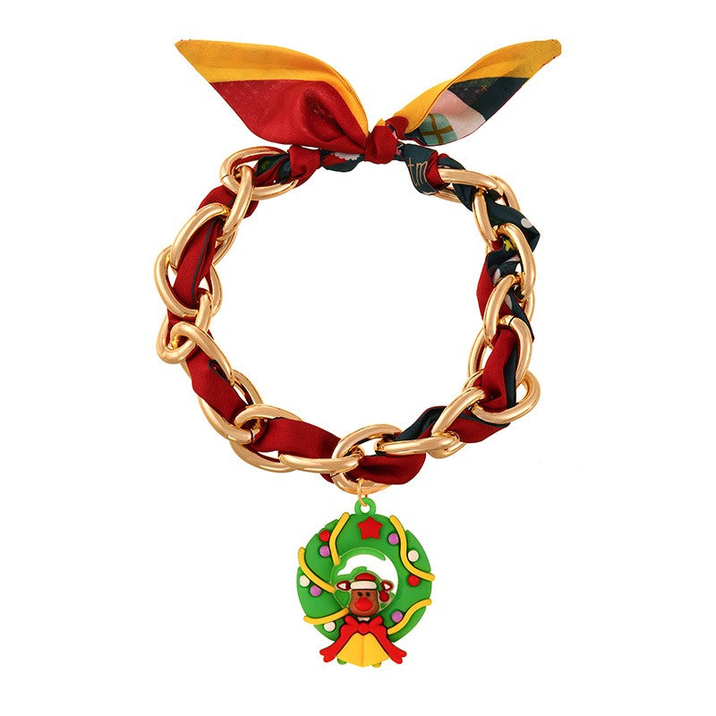 Christmas Charm Woven Chain Necklace