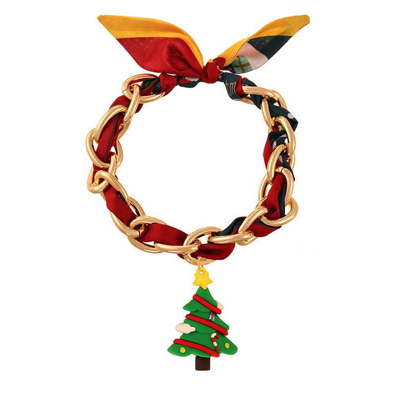 Christmas Charm Woven Chain Necklace