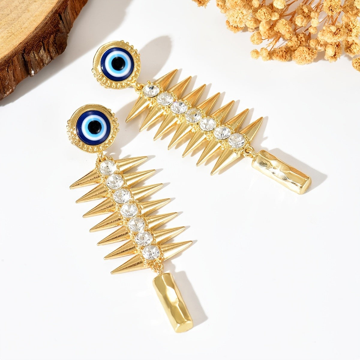 KC Evil Eye Spike Earrings