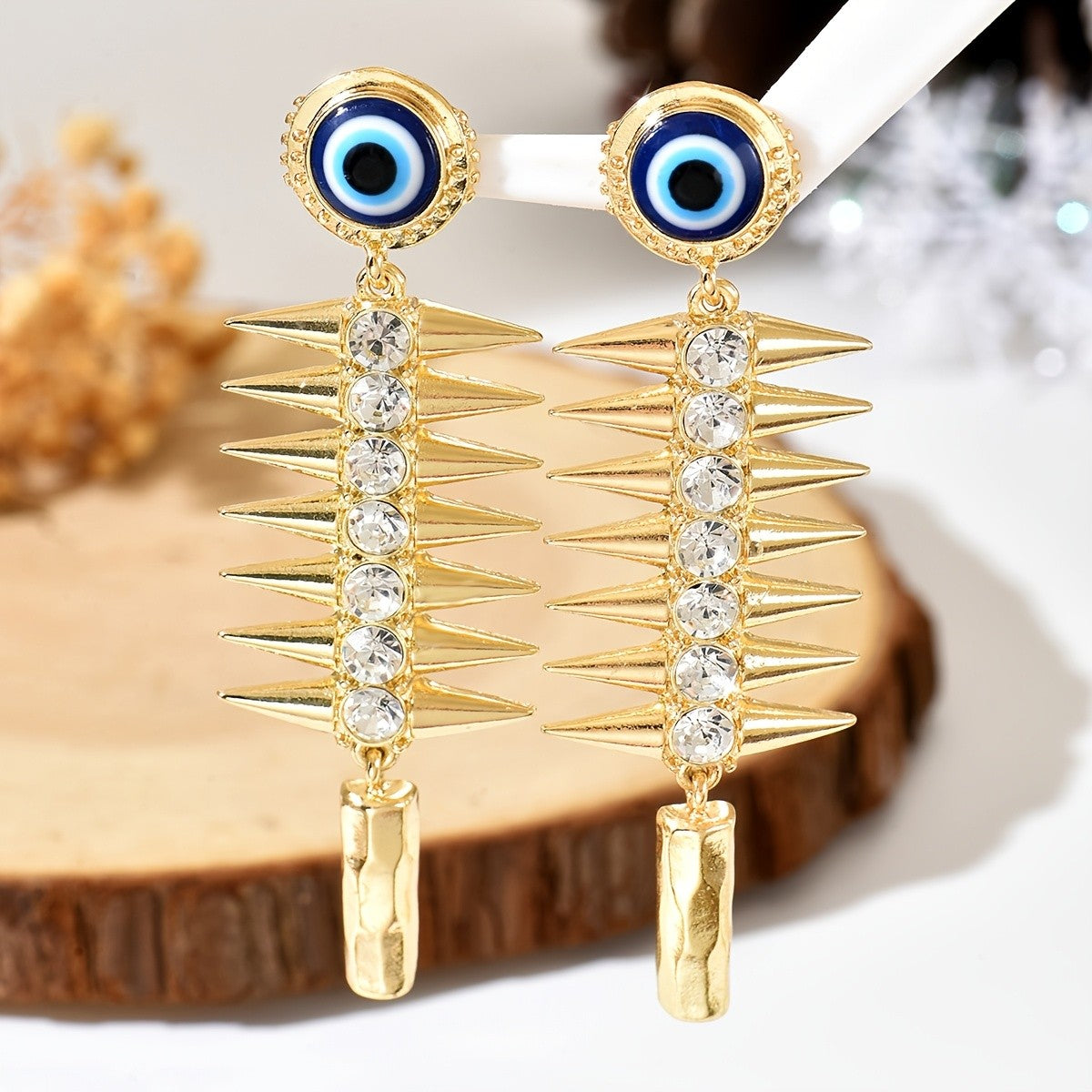 KC Evil Eye Spike Earrings