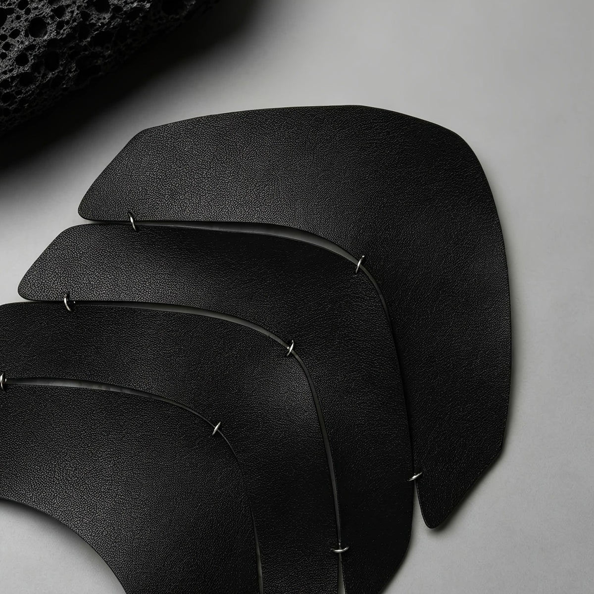 Black Layered Geometric Choker Necklace