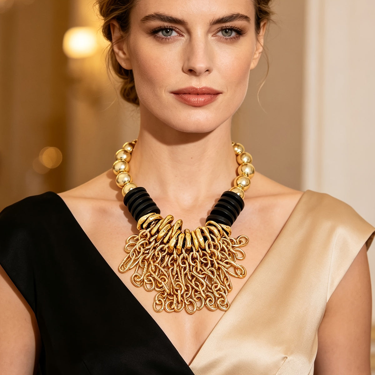 Vintage Beaded Tassel Necklace