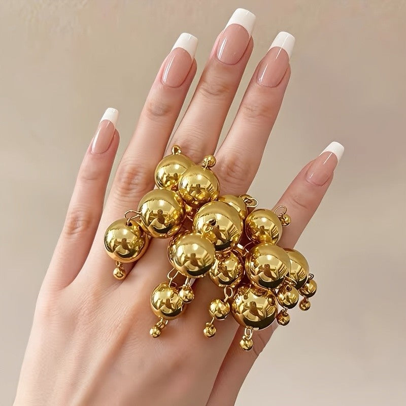 Chunky Golden Ball Cluster Ring