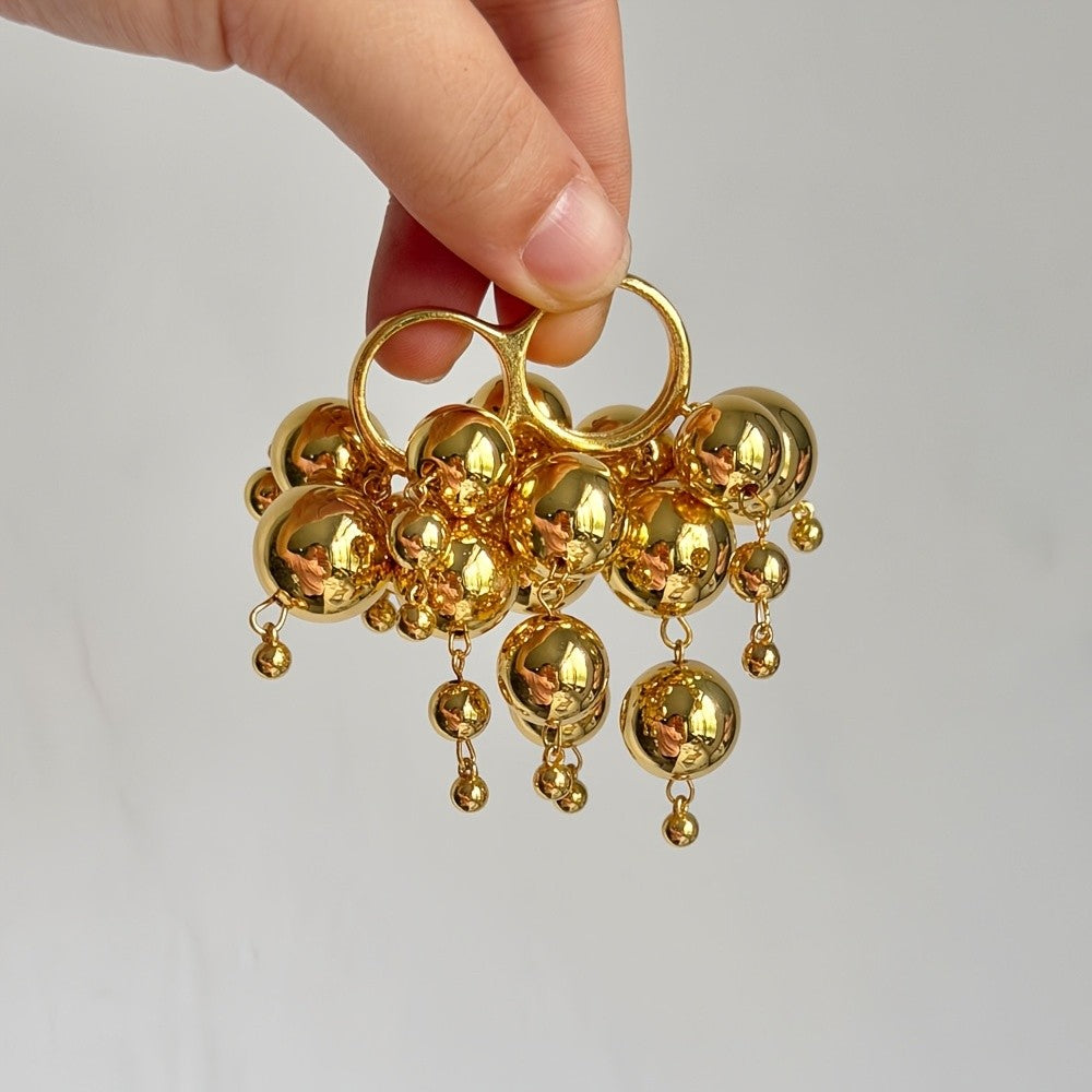 Chunky Golden Ball Cluster Ring