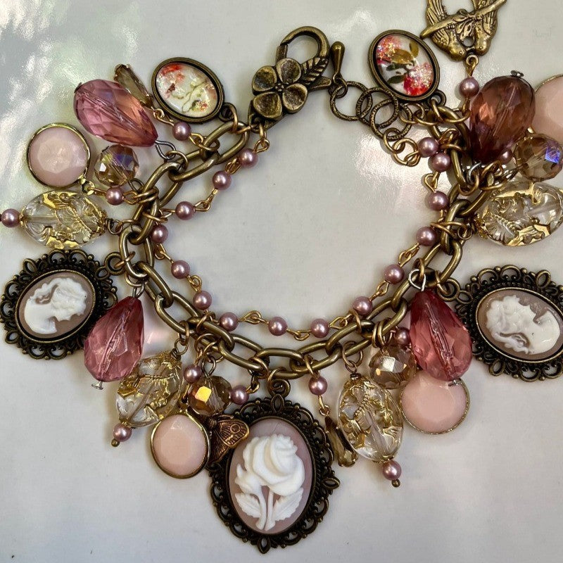 Vintage Multi-charm Cameo Bracelet