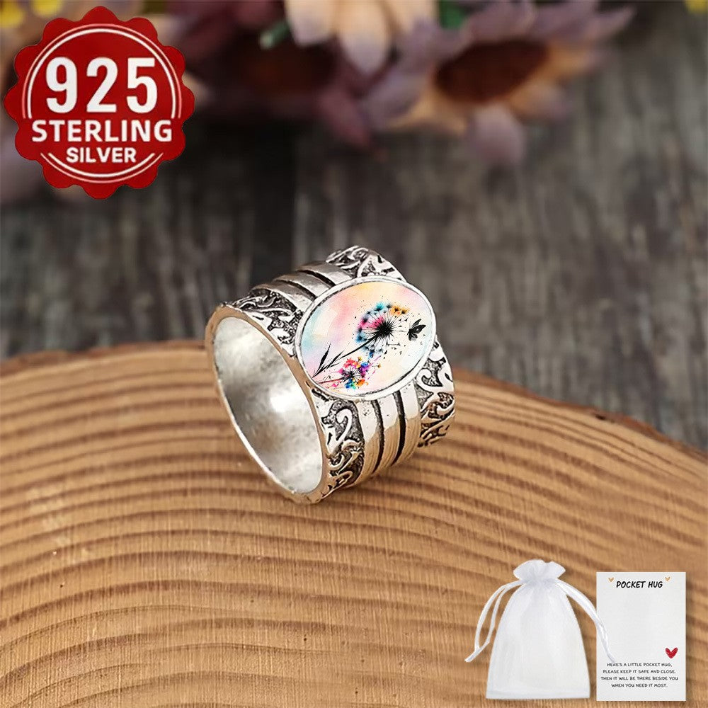 S925 Dandelion Butterfly Ring