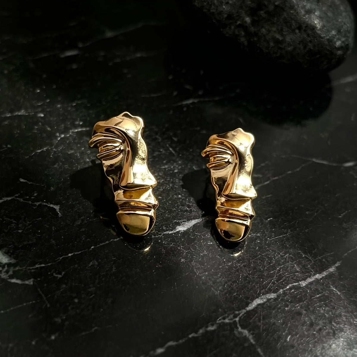 Abstract Sculpture Face Drop Earrings