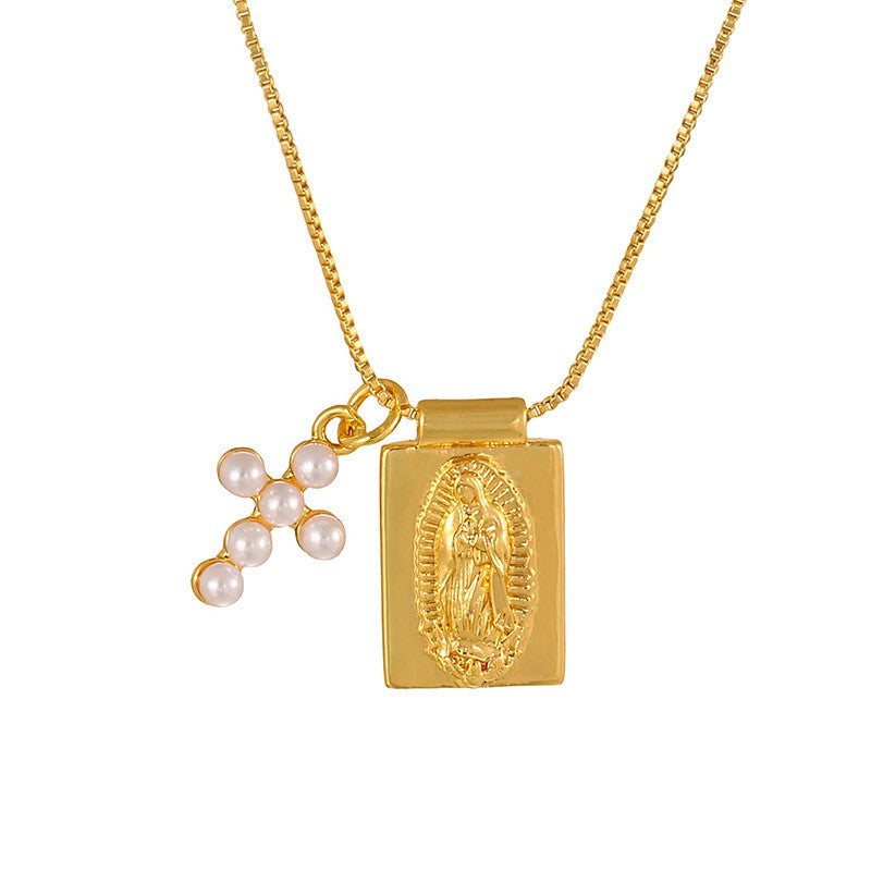 18k Layered Religious Medal Necklace
