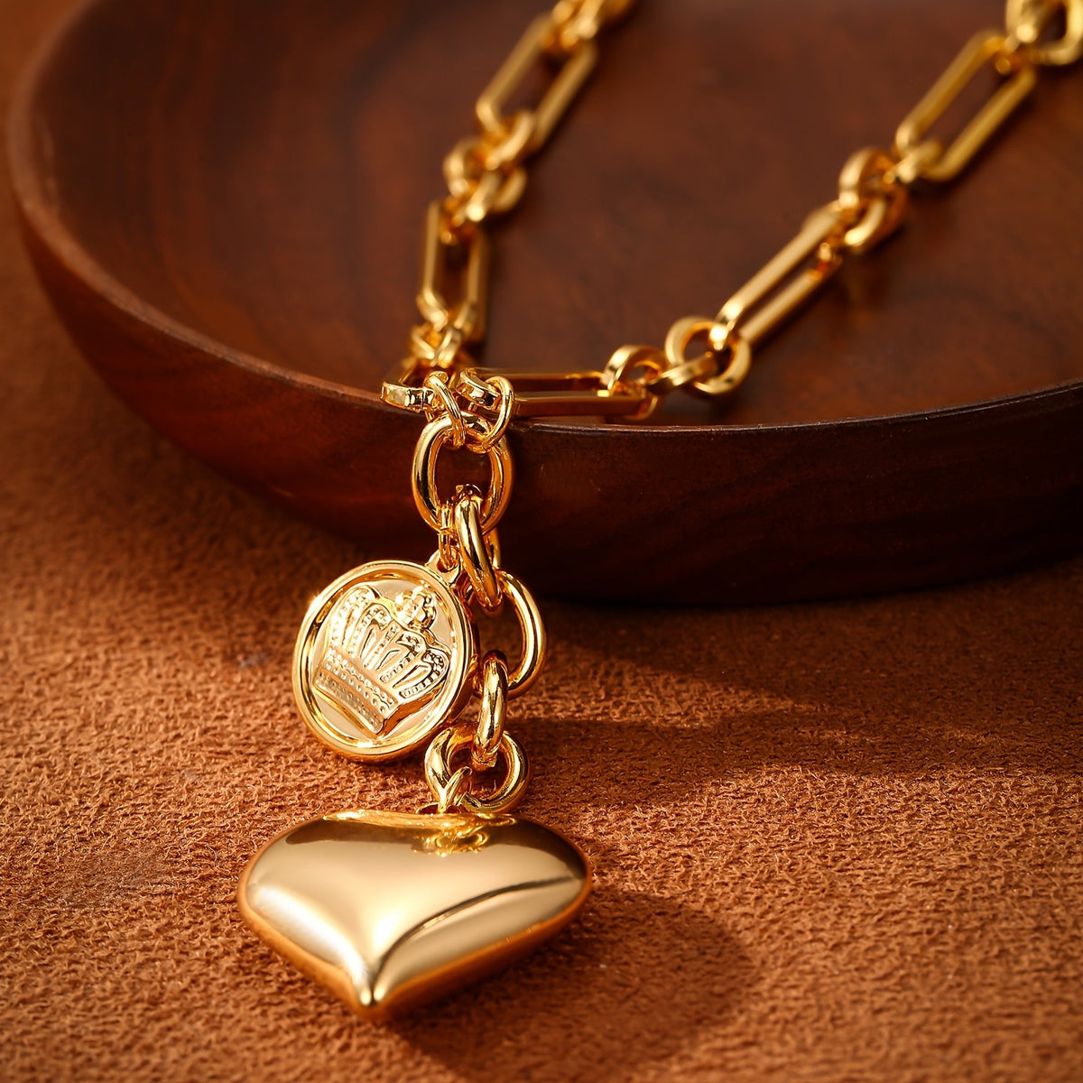 KC Crown Heart Chain Necklace