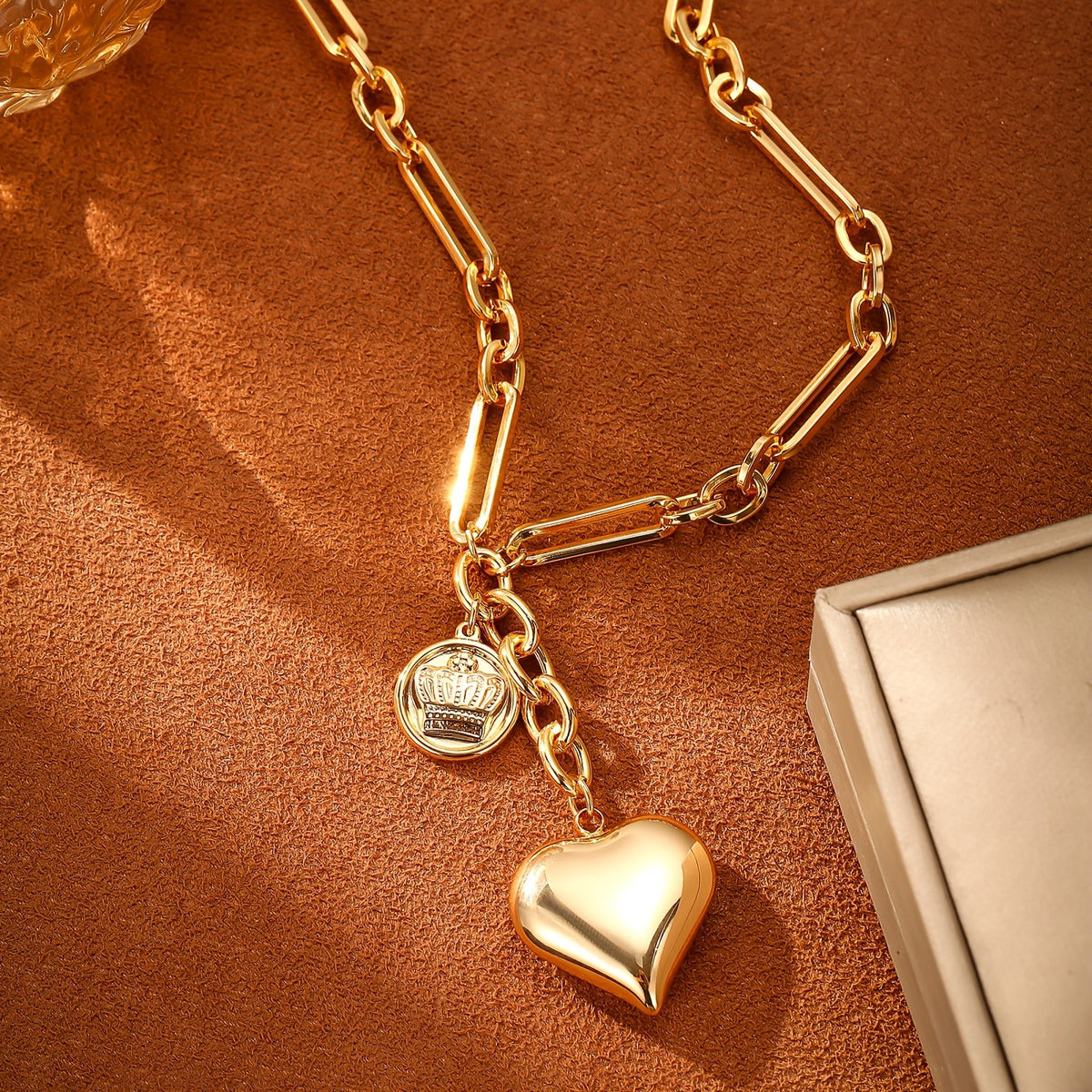 KC Crown Heart Chain Necklace