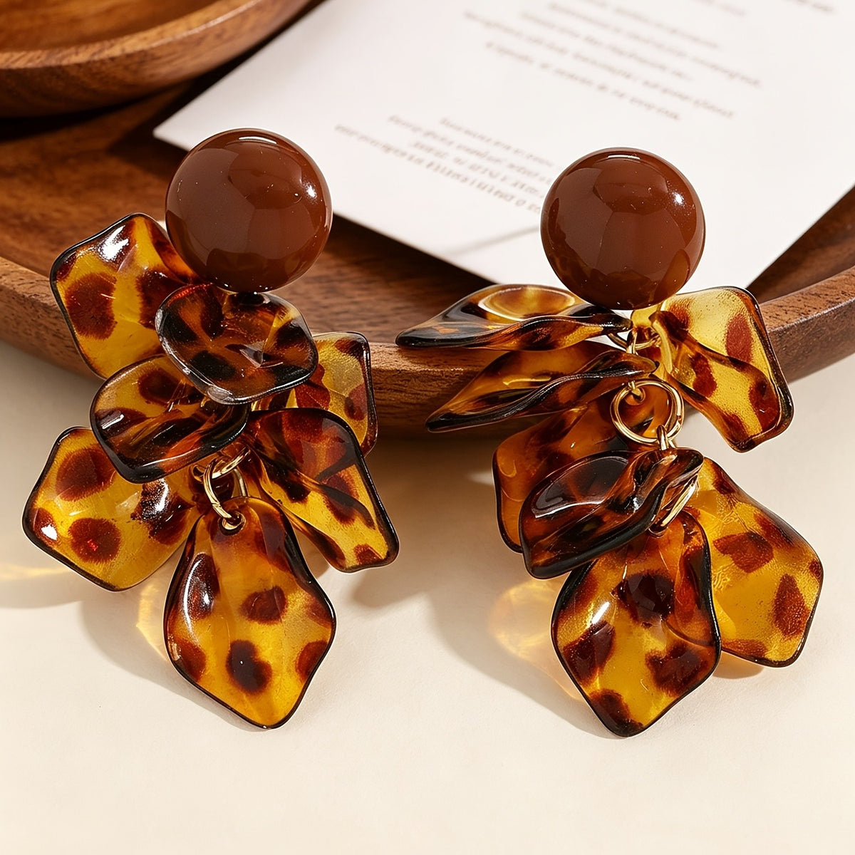 Vintage Layered Leaf Drop Earrings