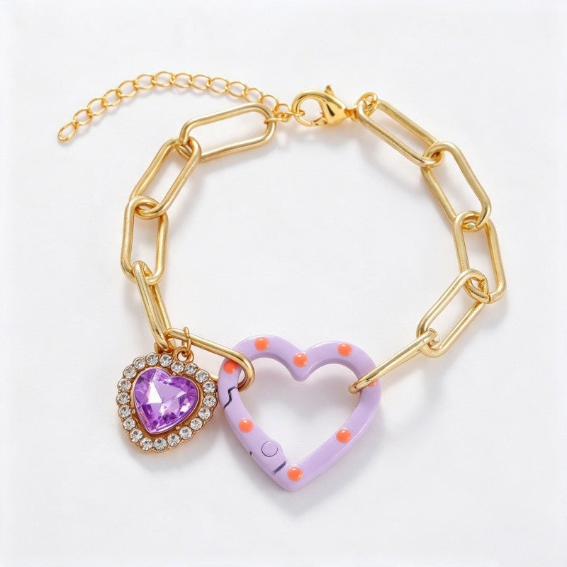 18k Heart Spring Buckle Bracelet