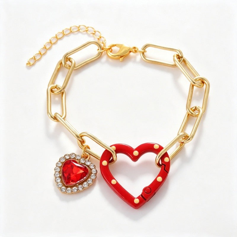 18k Heart Spring Buckle Bracelet