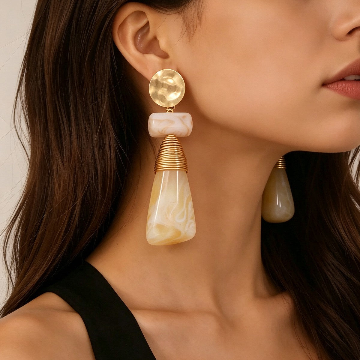 Geometric Resin Drop Earrings