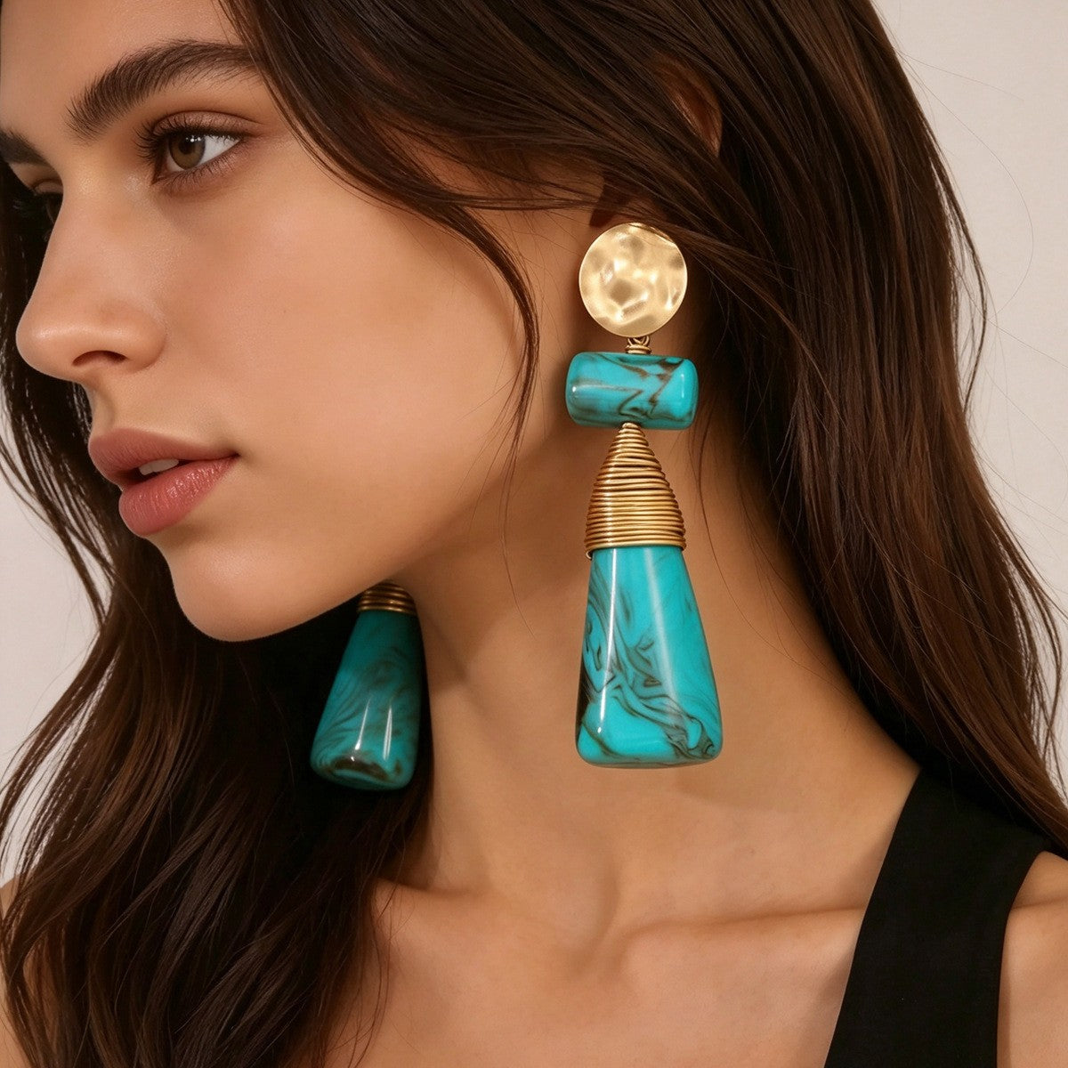 Geometric Resin Drop Earrings