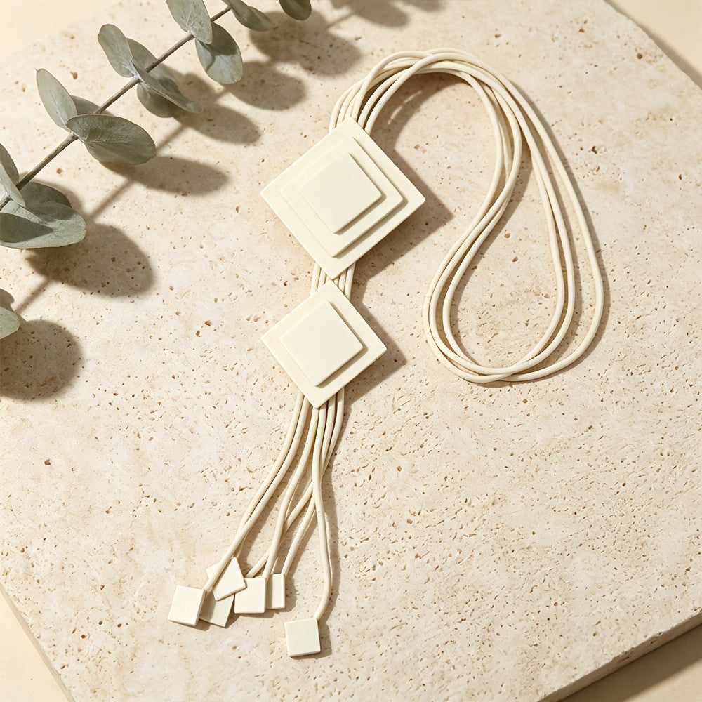 Geometric Double Diamond Y-Necklace
