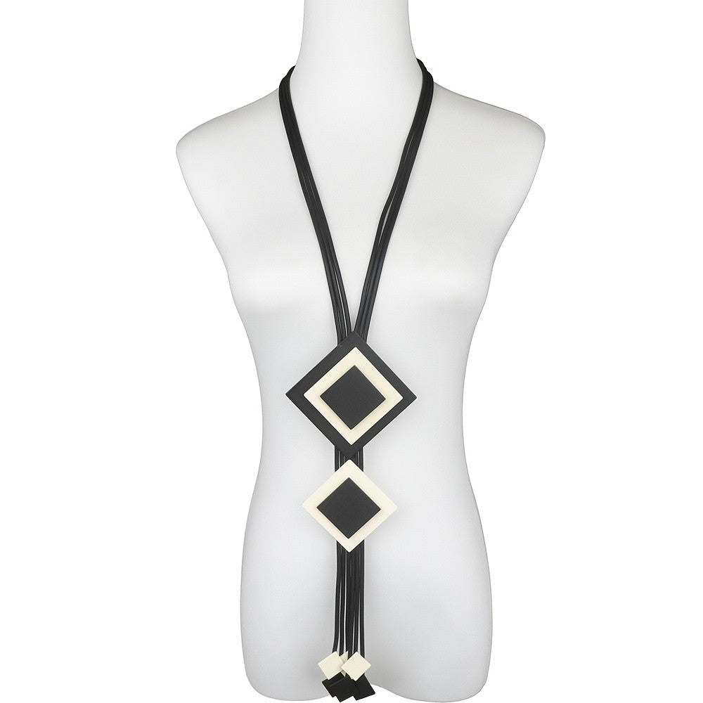 Geometric Double Diamond Y-Necklace