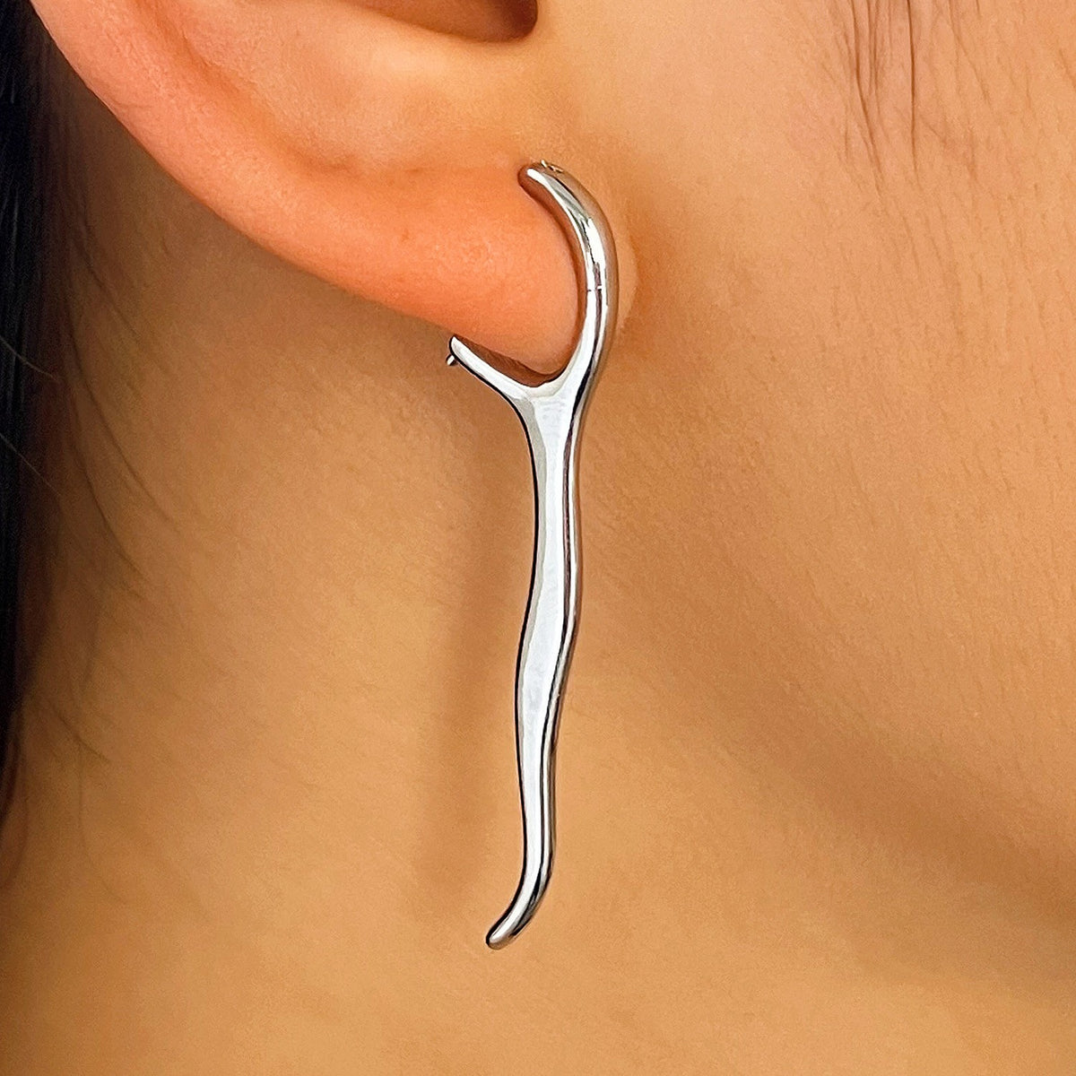Asymmetric Abstract Metal Drop Earrings