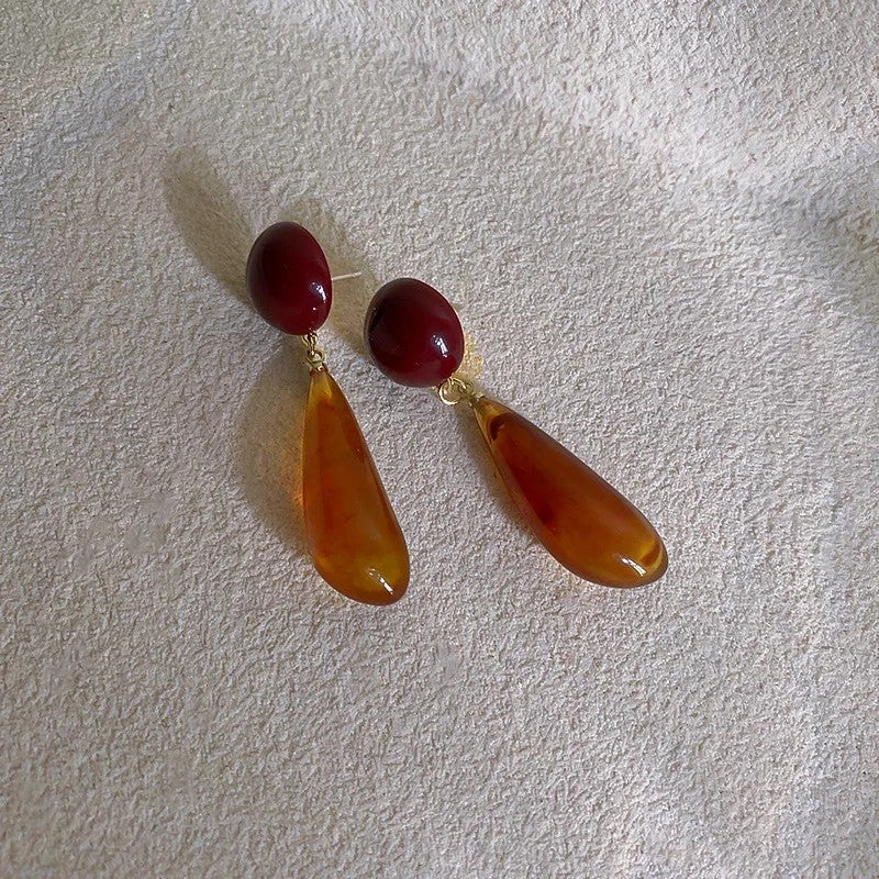 Two-Tone Resin Waterdrop Earrings
