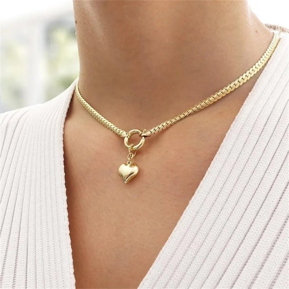 Layered Chain Coin Pendant Necklace