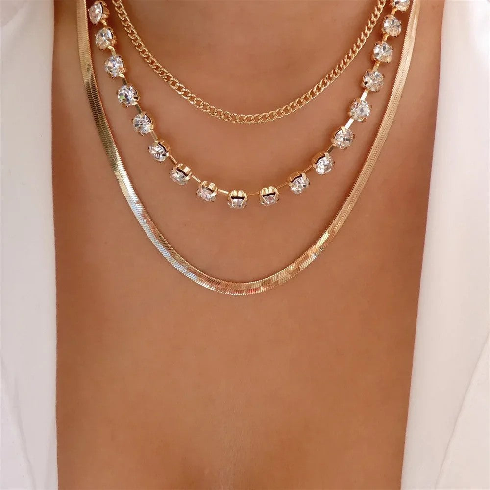Layered Chain Coin Pendant Necklace