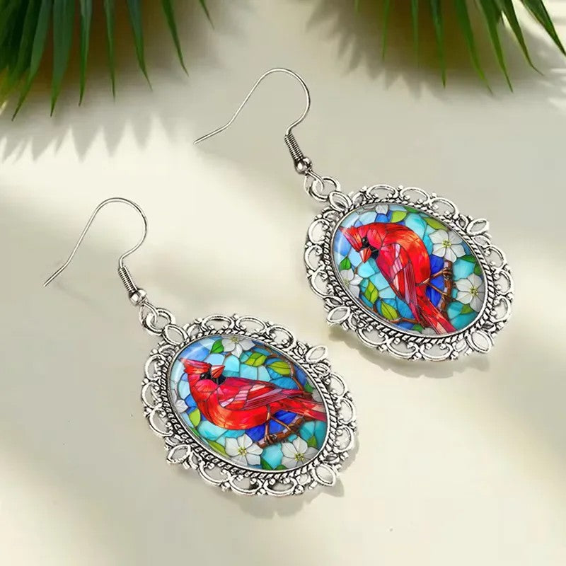Oval Hummingbird Earrings