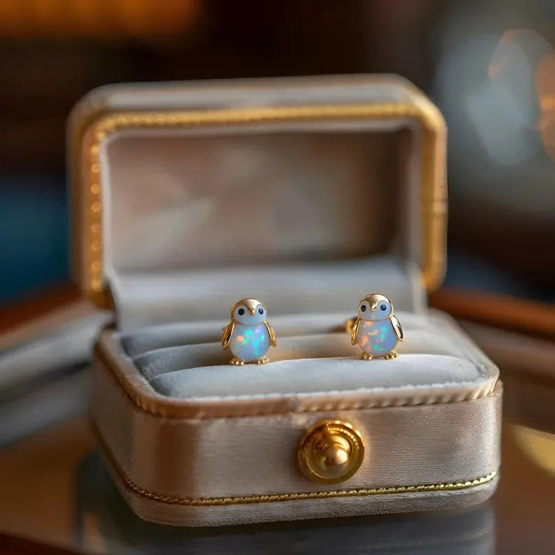 CK Penguin Opal Stud Earrings