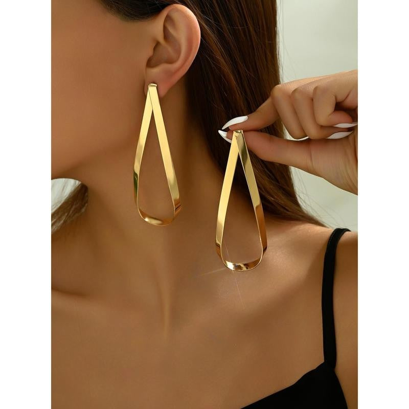 Geometric Water Drop Dangle Earrings