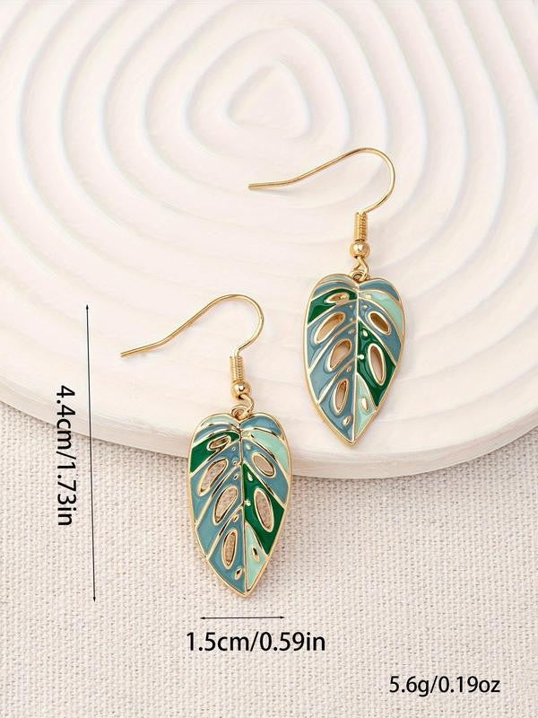 Hollow Leaf Drop Earrings