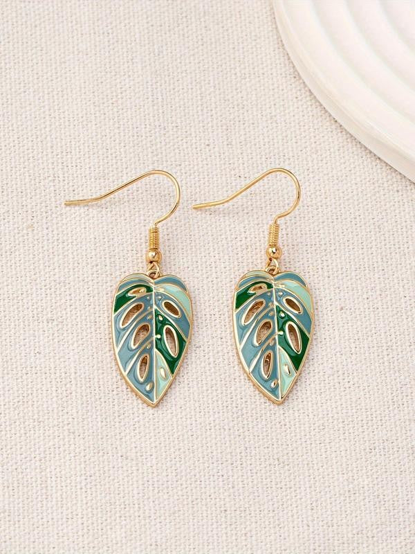 Hollow Leaf Drop Earrings