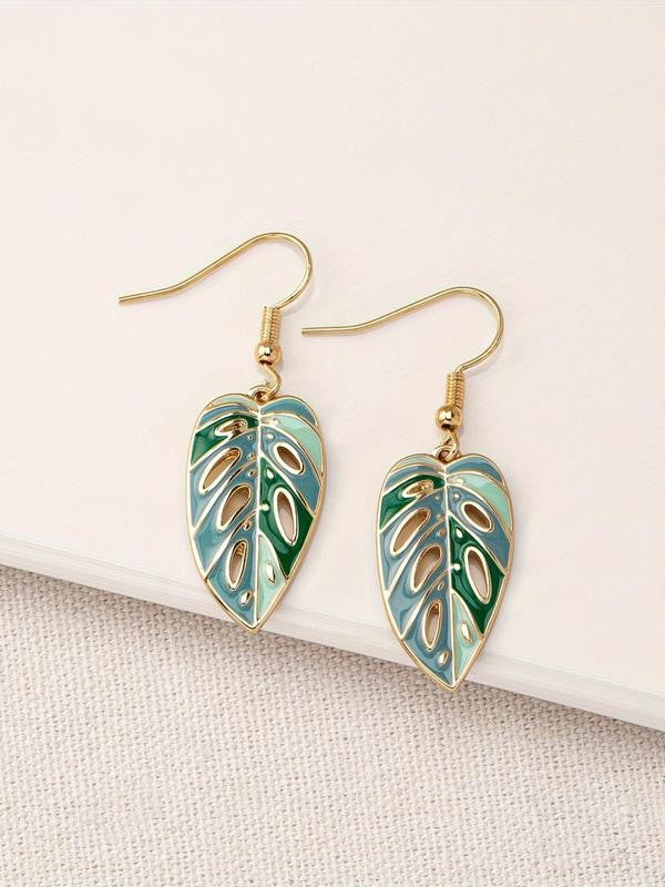 Hollow Leaf Drop Earrings