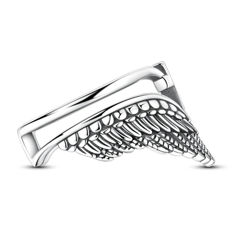 Adjustable Angel Wings Cross Ring