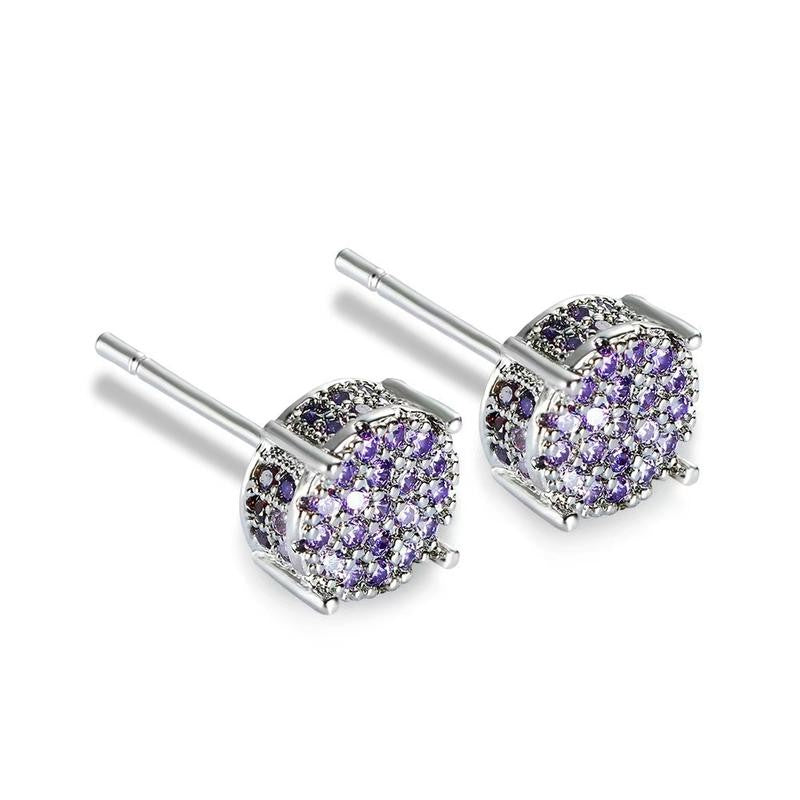 Retro Round Crystal Stud Earrings