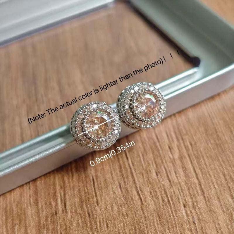Retro Round Crystal Stud Earrings