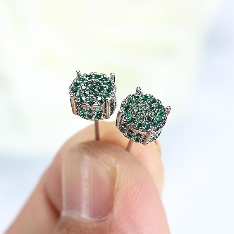 Retro Round Crystal Stud Earrings