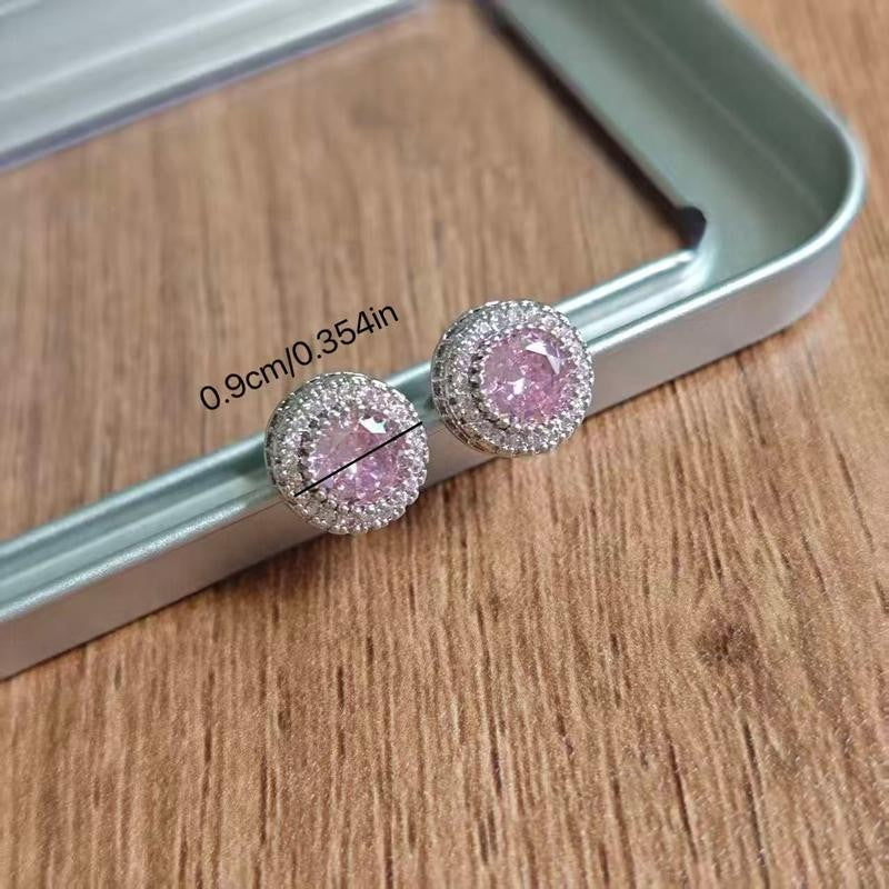 Retro Round Crystal Stud Earrings
