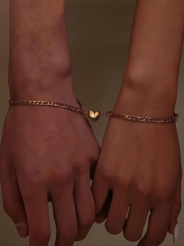Magnetic Heart Couple Bracelet Set