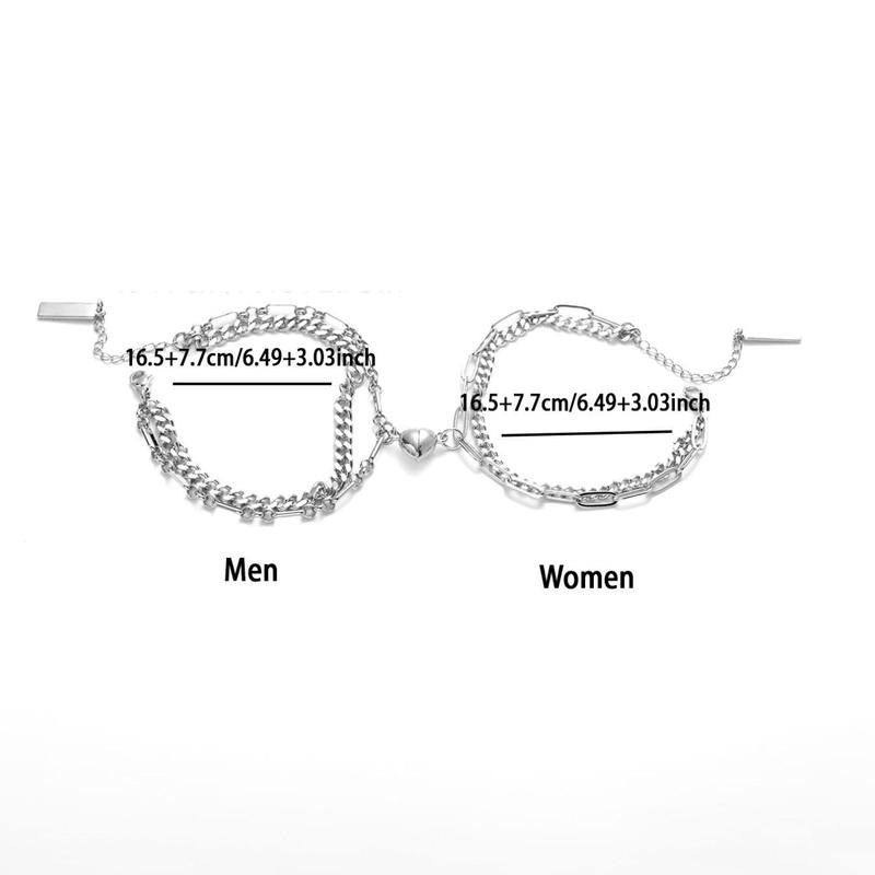 Magnetic Heart Couple Bracelet Set