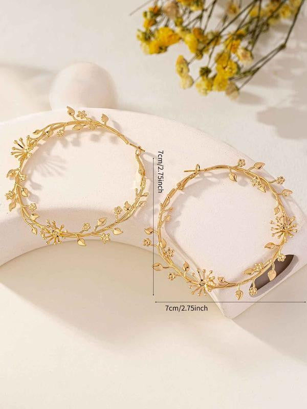 Floral Vine Hoop Earrings