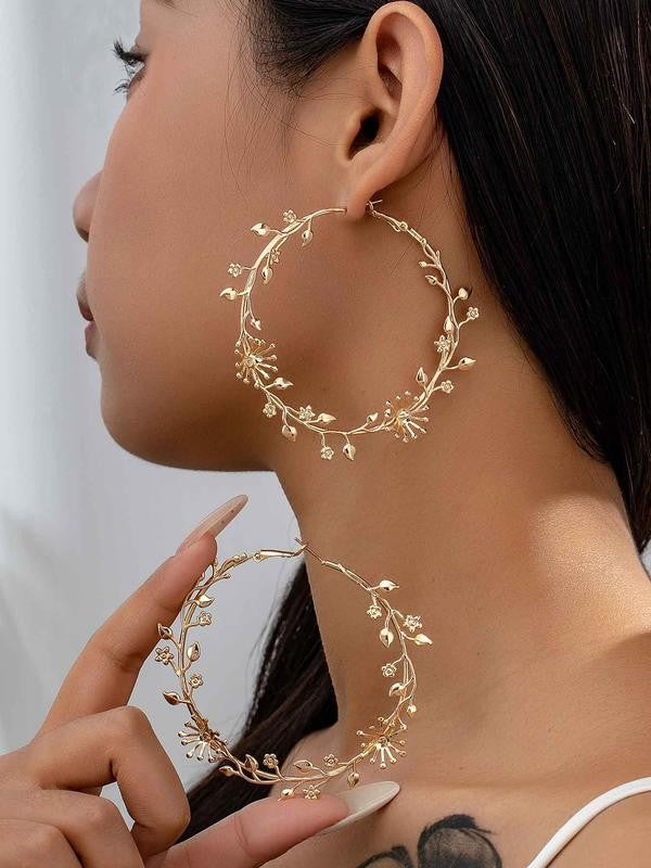 Floral Vine Hoop Earrings