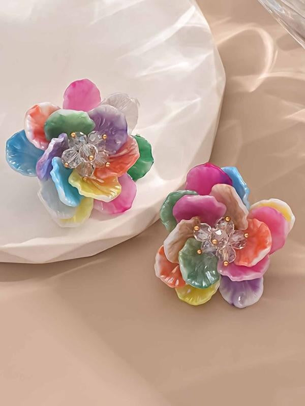 Multicolor Flower Stud Earrings