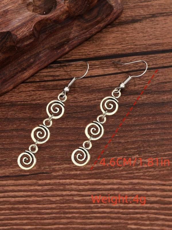 Triple Spiral Drop Earrings