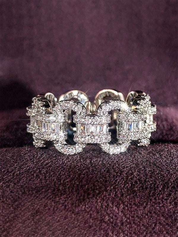 Pave Zirconia Link Ring