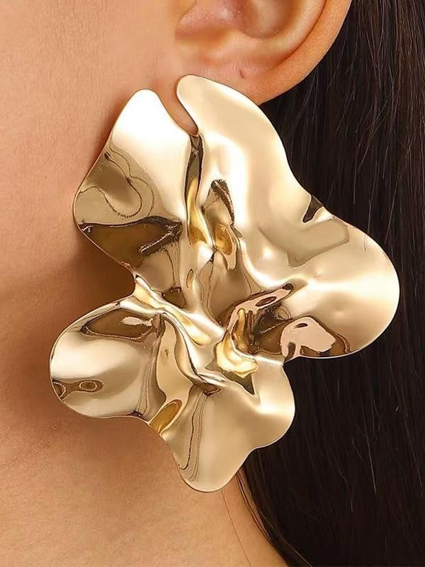 Asymmetric Liquid Metal Geometric Earrings