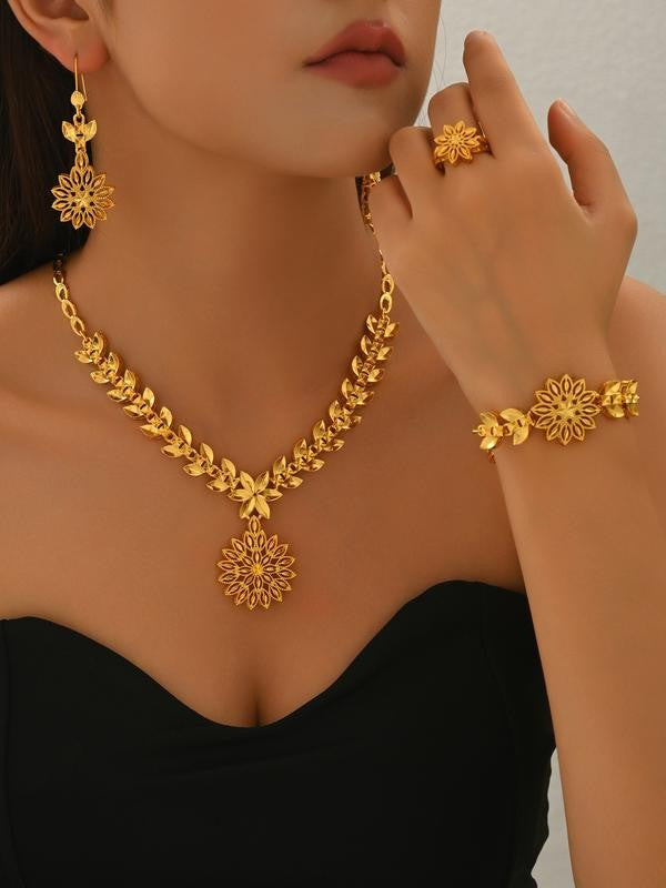 Alloy Flower Jewelry Set