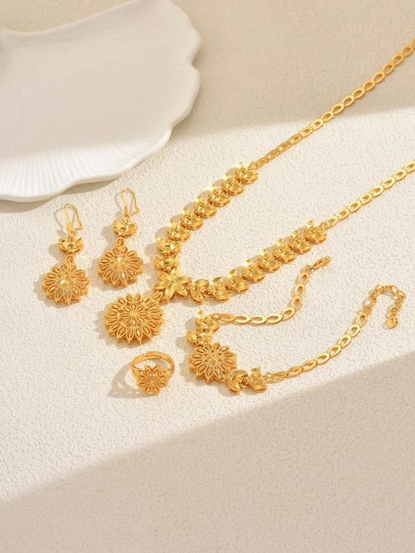 Alloy Flower Jewelry Set