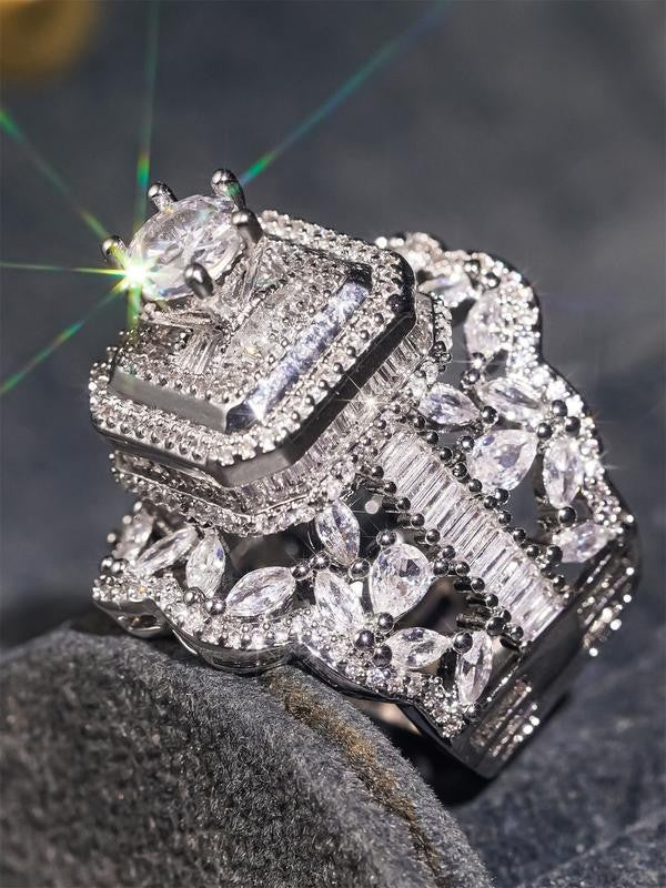 Multi-Layer Geometric Stone Ring