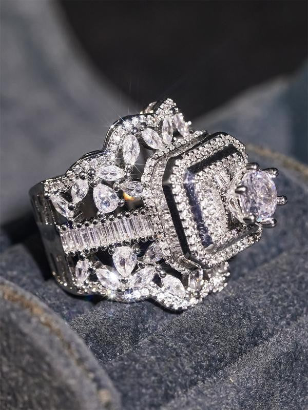 Multi-Layer Geometric Stone Ring