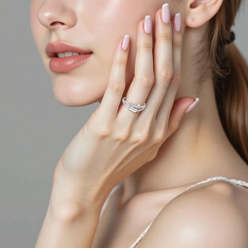 Triple Heart Rhinestone Ring
