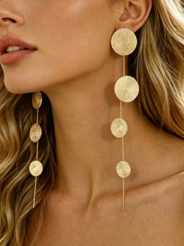 Bohemian Disc Drop Chandelier Earrings